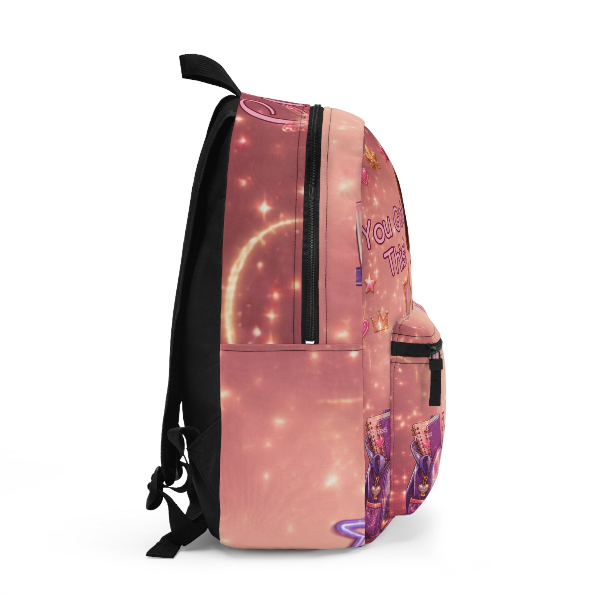 Girls' Personalized Pink 'You Got This' School Backpack — Zaria Name Book & Star Design